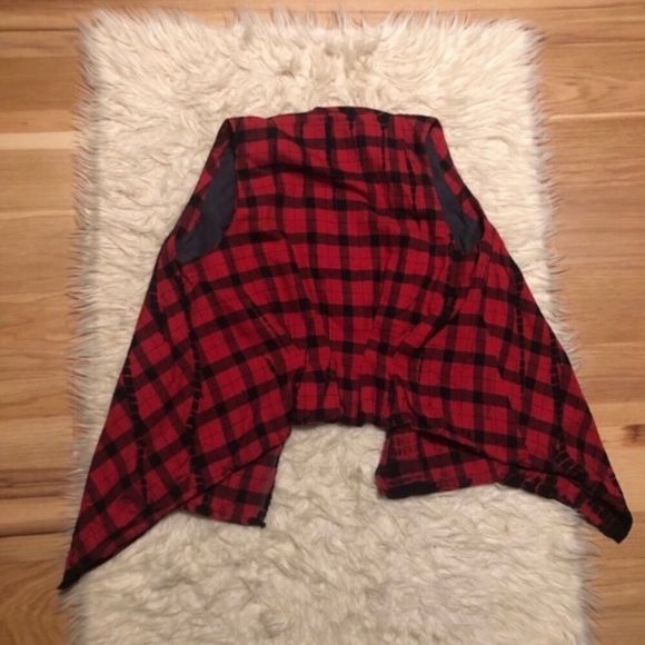 Anthro Elevenses Roxanne Plaid Waterfall Vest - Picture 6 of 7